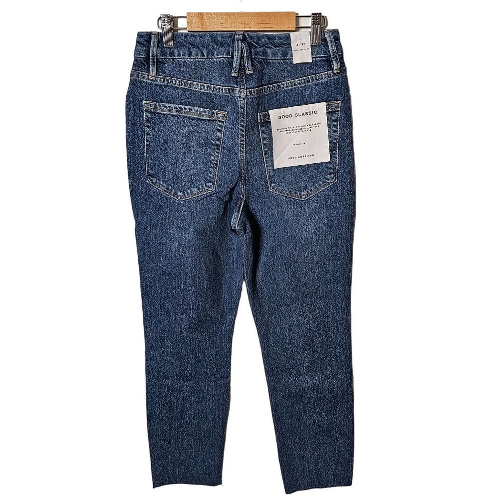 Good American Good Classic Raw Hem Medium Wash Women's 0/25 - Picture 8 of 14